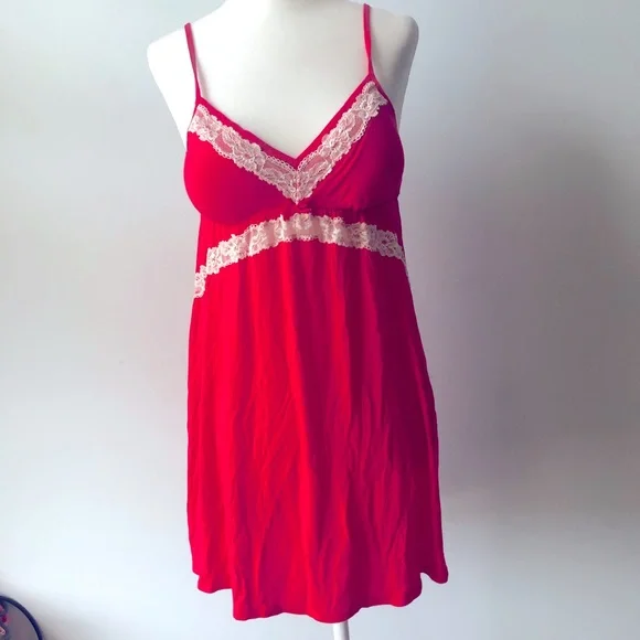 fitted lace wedding dress Romantic Red Satin Nightgown – Lunachi Nightwear main image 0